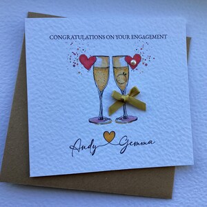 Personalised Engagement Card, Chamapgne Engagement Card, Congratulations On Your Engagement Card, Engagement Initial Card Bild 2