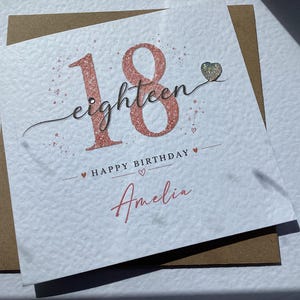 Personalised 18th Birthday Card, Eighteenth Card