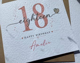 Personalised 18th Birthday Card, Eighteenth Card