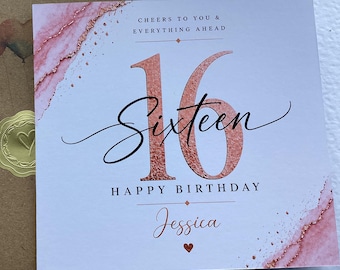 Personalised 16th Birthday Card, Sixteenth Card