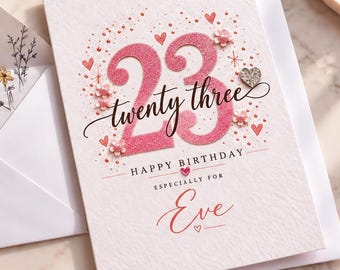 Personalised 23rd Birthday Card, Twentieth Card