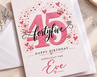 Personalized 45th Birthday Card: Elegant Milestone Design