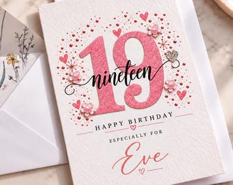 Personalised 19th Birthday Card, Nineteenth Card
