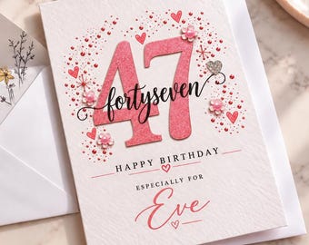 Personalised 47th Birthday Card, Fortieth Card