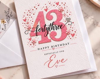 Personalized 43rd Birthday Card: Elegant Celebration Card