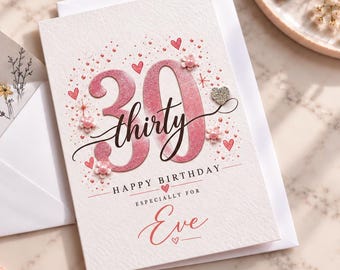 Personalised 30th Birthday Card, Thirtieth Card