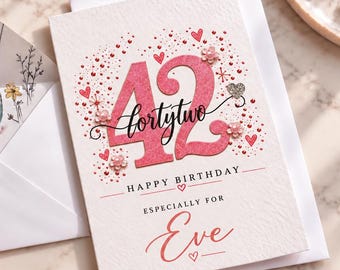 Personalised 42nd Birthday Card, Forty Second Card