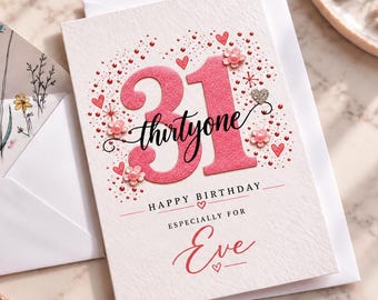 Personalised 31st Birthday Card, Thirty-First Card