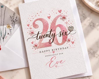 Personalised 26th Birthday Card, Twenty-Sixth Card