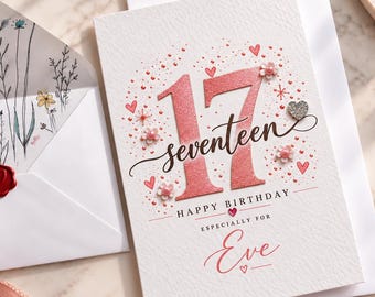 Personalised 17th Birthday Card, Seventeenth Card