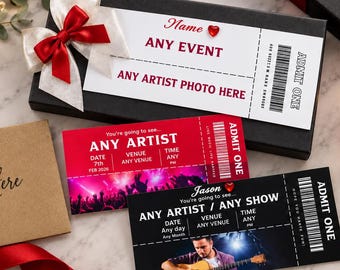 Personalised Event Ticket | Custom Birthday Surprise Reveal Gift