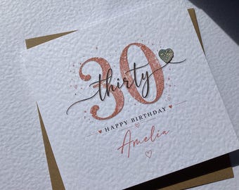 Personalised 30th Birthday Card, Thirtieth Card