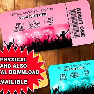 Surprise Concert ticket | Personalised Ticket