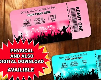 Surprise Concert ticket | Personalised Ticket