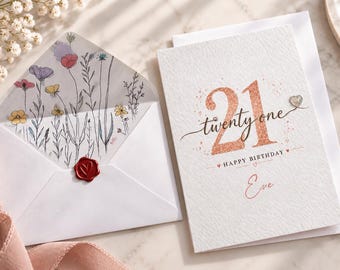 Personalised 21st Birthday Card, Twenty First Card
