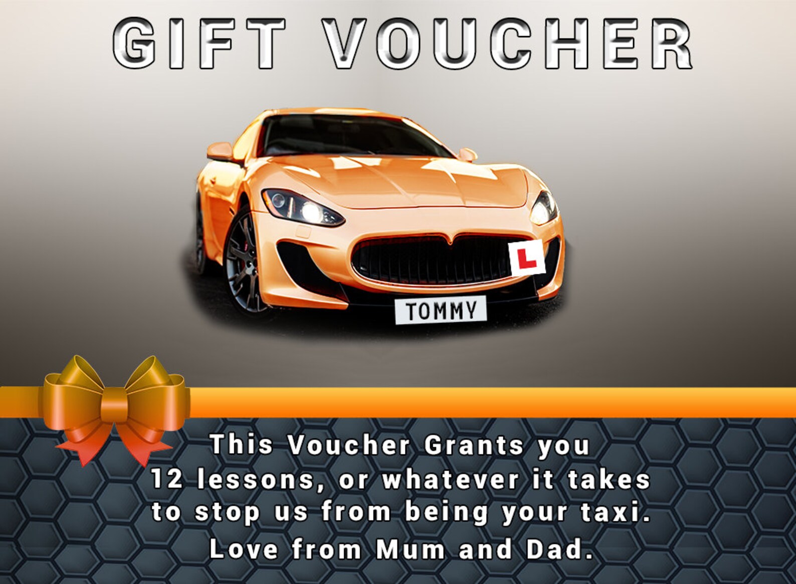 Gift Driving Voucherpersonalised Etsy UK