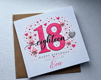 Personalised 18th Birthday Card, Eighteenth Card