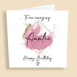 Auntie Birthday Card | Happy Birthday Auntie Card | Personalised Auntie Birthday Card