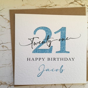 Personalised 21st Birthday Card, Twenty First Card