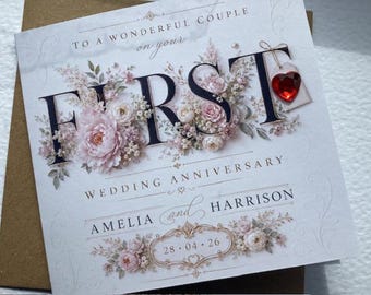 Personalized 1st Anniversary Card: Couple's Celebration