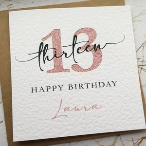 Personalised 13th Birthday Card, Thirteen Birthday Card