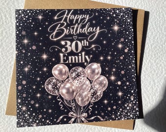 Personalized 30th Birthday Card: Elegant Thirty Design