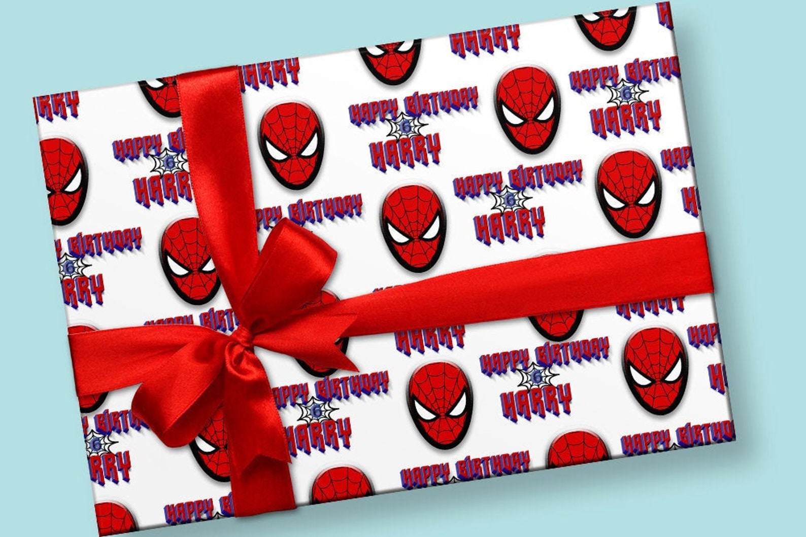 Spiderman Wrapping Paper Personalised Wrapping Paper Etsy