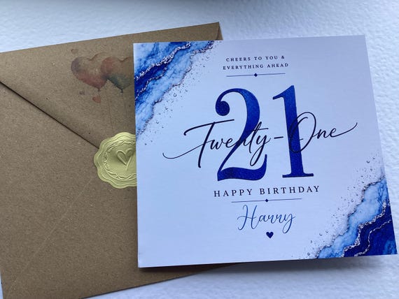 Personalised 21st Birthday Card, Twenty First Card