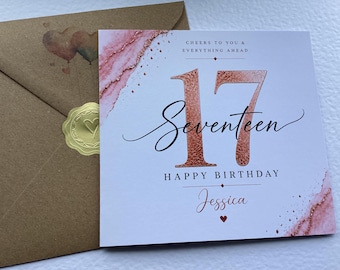 Personalised 17th Birthday Card, Seventeenth Card