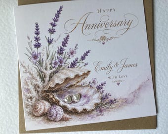 Personalised Wedding Anniversary Card, Luxury Cardstock