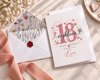 Personalised 18th Birthday Card, Eighteenth Card