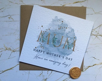 Mother's Day Card, Personalised Mother's Day Eucalyptus Card