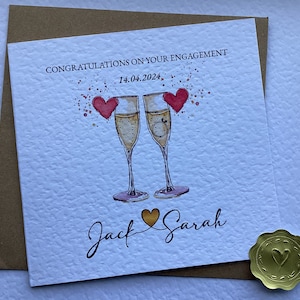 Personalised Engagement Card, Chamapgne Engagement Card, Congratulations On Your Engagement Card, Engagement Initial Card PLAIN