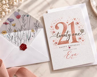 Personalised 21st Birthday Card, Twenty First Card