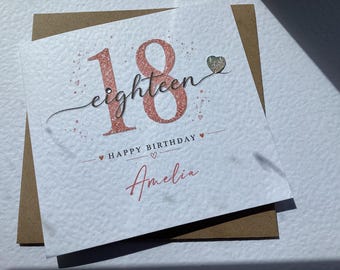 Personalised 18th Birthday Card, Eighteenth Card