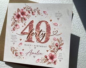 Personalised 40th Birthday Card, Fortieth Card