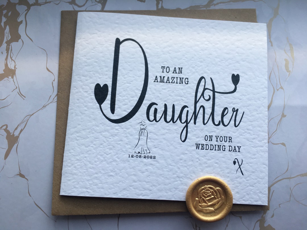 Personalised Daughter Wedding Card, Wedding Card, Bride Wedding Gift Etsy