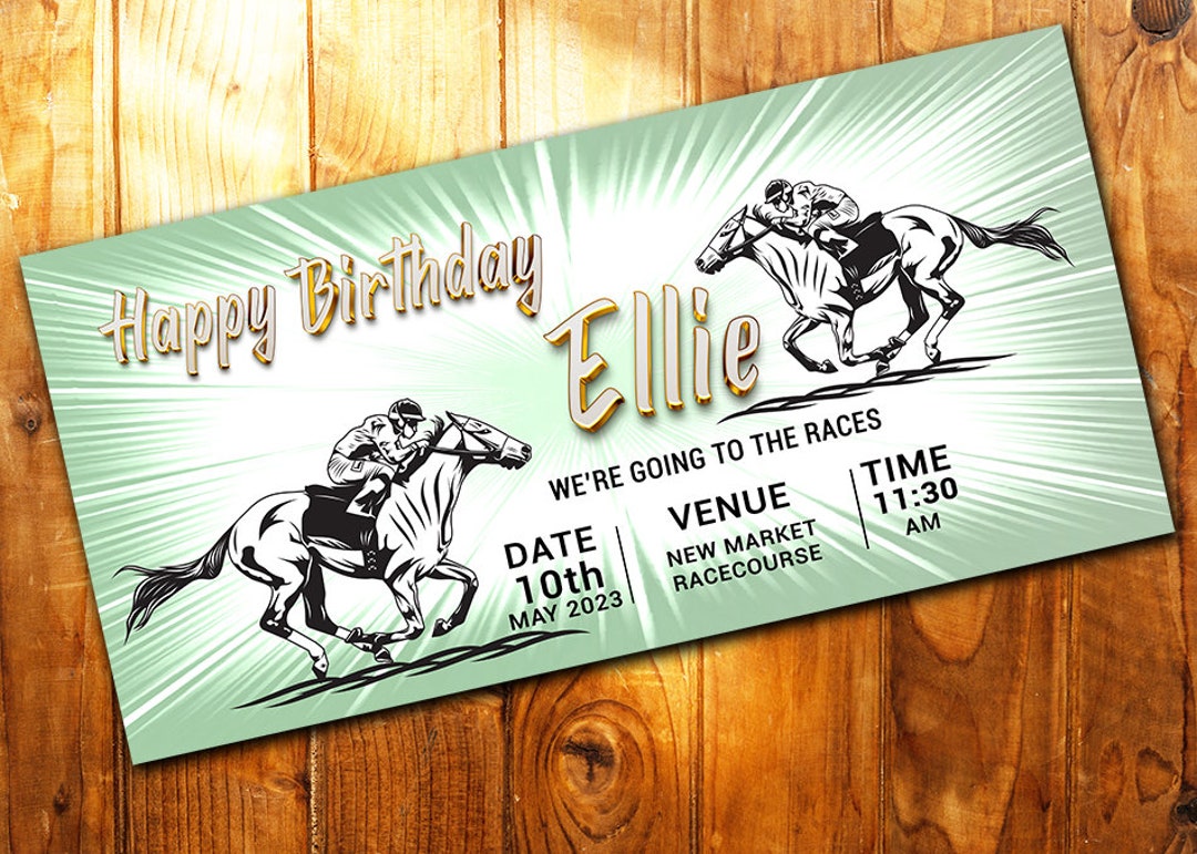 DIGITAL Custom Horse Racing Tickets Sports Game Gift Racing Game Ticket