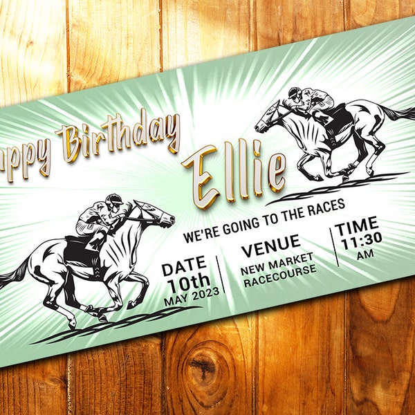 DIGITAL Custom Horse Racing Tickets | Sports Game Gift | Racing Game Ticket | Sports Ticket