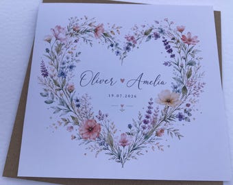 Personalised Anniversary Card | Floral Design Card