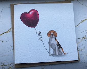 Personalized Beagle Birthday Card: Dog Lover Greetings