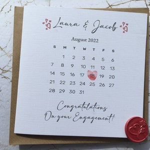Personalised Engagement Card, You're Engaged Gift, Calender Engagement, Engagement Card