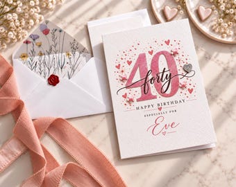 Personalised 40th Birthday Card, Fortieth Card