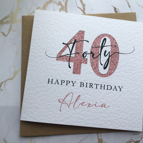 Personalised 40th Birthday Card, Fortieth Card