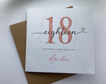 Personalised 18th Birthday Card, Eighteenth Card