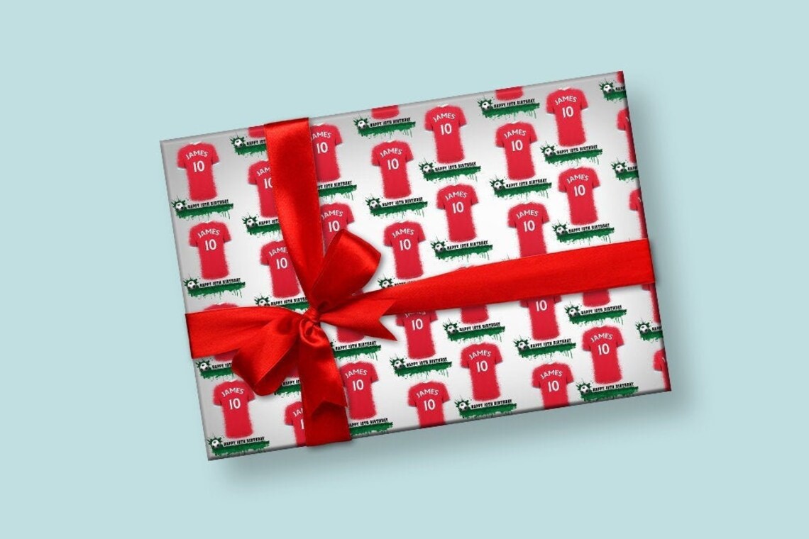 Liverpool FC Wrapping Paper Personalised Wrapping Paper Etsy
