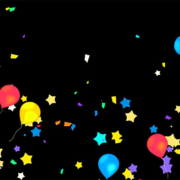 Balloons and Confetti Stream Alert - Animated Twitch Compatible Overlay with Transparent Background - Full HD 1920x1080 Party Overlay