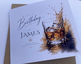 Personalised Whisky Birthday Card
