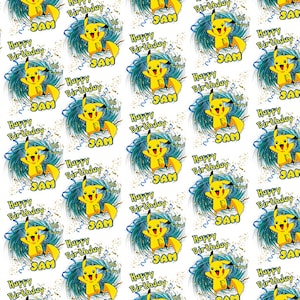Pokemon Pikachu Wrapping Paper Personalised Wrapping Paper | Etsy