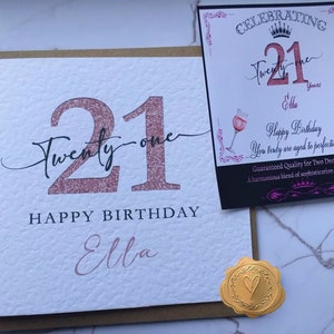 Personalised 21st Birthday Card, Twenty First Card